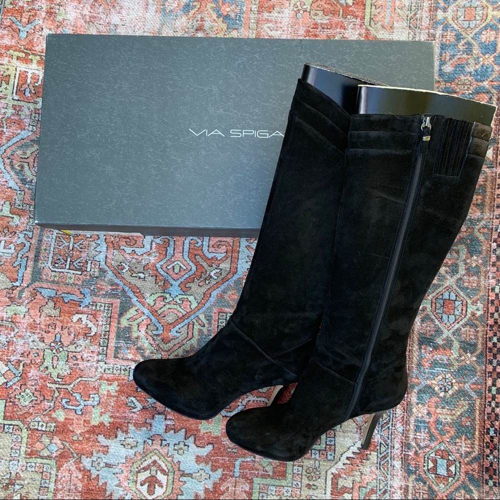 Via Spiga Josie Black Suede Boot - Picture 2 of 14